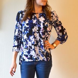 Express 3/4 Sleeve Floral Blouse